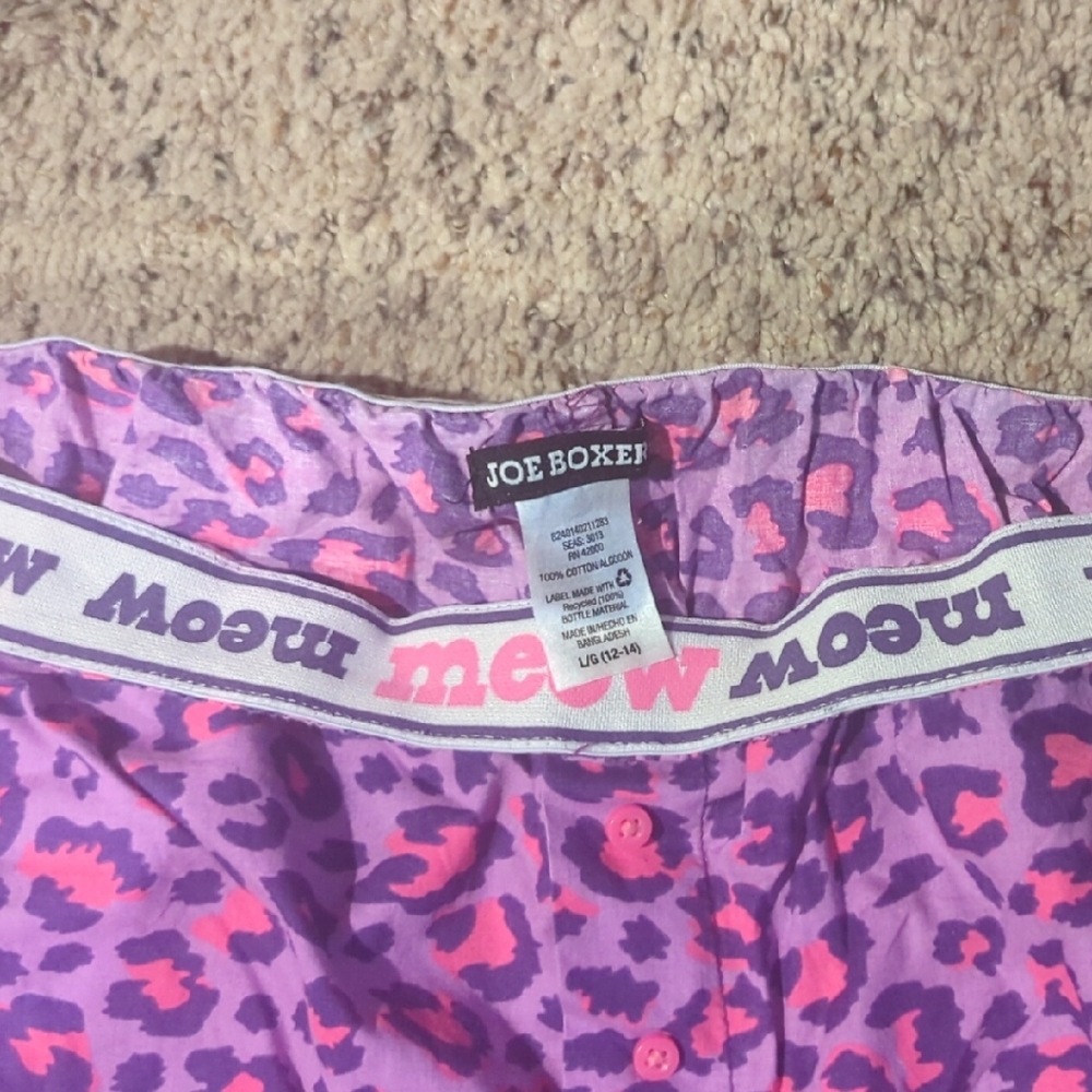 Joe Boxer Pink and Purple Leopard Pajama Pants